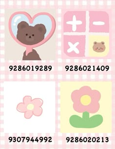 the numbers are arranged in different shapes and sizes, including one with a teddy bear