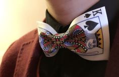 Play Card SPADES King Cool Design BOW TIE Nice Gift Good for Causal Party Use Playing Cards Bow Tie, King Of Spades Costume, Playing Cards Outfit, Playing Cards Fashion, Zachary Zatara, Magician Outfit, Cool Bow Ties, Twin Costumes, Wonderland Aesthetic