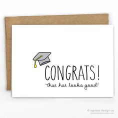 congratulations card with the words congrats that has been written on it