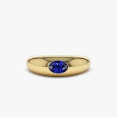 Introducing the 14k Gold Dome Ring featuring a radiant 6x4mm oval cut natural sapphire nestled in a 14k gold dome band. The deep blue color of the sapphire is a perfect complement to the yellow-gold band, creating a seamless look. Sapphire is a birthstone of September; it is believed to bring wisdom, good fortune and peace. The oval cut sapphire and gold dome band give a luxurious and elegant appearance. The 14k gold used in this ring is a perfect balance of durability and beauty, making it a perfect gift for yourself or a loved one who appreciates the timeless look of blue sapphire. ▶ Item Details * Made to Order * Gold Kt: 14K Solid Gold (also available in 18K) * Available Gold Colors: Rose Gold, Yellow Gold, White Gold * Oval Sapphire: 1 pc 6 X 4 MM * Sapphire Carat Weight: 0.53 ctw * R Luxury 14k Gold Oval Sapphire Ring, Classic 14k Gold Sapphire Oval Cabochon Ring, Classic Yellow Gold Sapphire Ring Oval Cabochon, Elegant Oval Sapphire Signet Ring, Classic Oval Sapphire Ring, Elegant Sapphire Oval Signet Ring, Oval Sapphire Ring In 14k Gold With Polished Finish, Oval Sapphire Ring With Polished Finish In 14k Gold, Classic Sapphire Ring Oval Cabochon