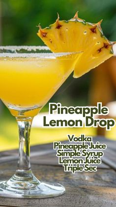 Pineapple Lemon Drop Fresh Pineapple Cocktail Recipe, Pineapple Lemon Drop, Pineapple Lemon Drop Martini, Pineapple Drinks Alcohol, Simple Drink Recipes Alcoholic, Pineapple Juice Cocktails, Homemade Beef And Broccoli, Beef And Broccoli Lo Mein, Yellow Cocktails