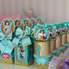 there are many little boxes with princesses on them