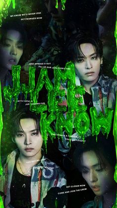 an advertisement for the upcoming korean horror film,'ghost girl'is shown in neon green