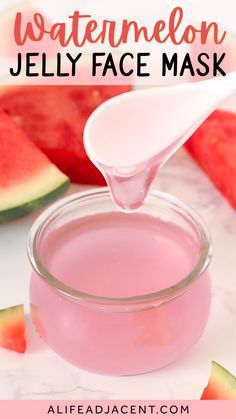 Jelly Face Mask, Watermelon Face Mask, Watermelon Face, Watermelon Jelly, Glowing Skin Mask, Face Mask Recipe, Baking Soda Shampoo