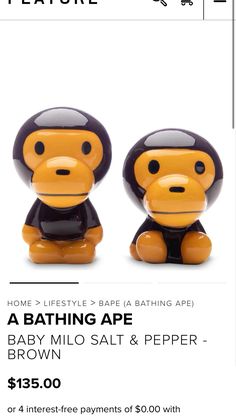 an ad for a bathing ape toy with two monkeys on the front and one monkey on the back