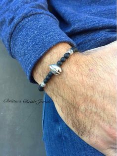 BRACELETS :: Men's Bracelets :: Gladiator Bracelet Men - Christina Christi Handmade Products Greek Symbol Tattoo, Greek Symbol, Bracelets Men, Symbol Tattoo, Men Bracelets, Symbol Tattoos, Men's Bracelets, Bracelet Men, Hematite Beads