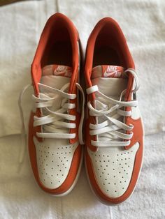 No box, no insole. Jordan 1 Low Starfish, Orange Air Jordan 1 Low, Casual Orange Low-top Jordan Shoes, Classic Orange Low-top Sneakers, Orange Low-top Basketball Sneakers, Shattered Backboard, Jordan 1 Low, Jordan 1, Starfish