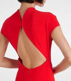 Find ALAÏA Ala�a Cutout Jersey Maxi Dress on Editorialist. Material: 86% viscose, 10% polyamide, 4% elastane. Care instructions: do not wash. Made in Italy. Designer color name: Rouge Vif. Gala Elastane Bodycon Dress, Elegant Red Stretch Mini Dress, Party Dress With Back Zipper In Elastane, Stretch Midi Dress With Back Opening, Maxi Length Dress With Back Opening, Modern Stretch Dresses For Evening, Red Stretch Dress With Back Zipper, Summer Formal Elastane Bodycon Dress, Formal Summer Bodycon Dress