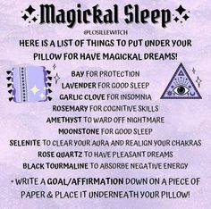 Sleep Spell, Dream Spell, Witchy Business, Beginner Witch, Witch Tips, Grimoire Book