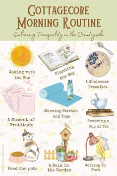 Tea To Wake Up, Cottagecore Bohemian Aesthetic, Cottagecore Morning Routine, Hygge Morning Routine, Happy Home Aesthetic, Cottagecore Routine, Slowing Down Aesthetic, Tea Garden Aesthetic, Things To Do In The Morning