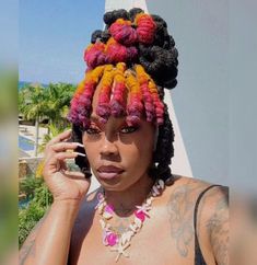 #msnhe #mississippinaturalhairexpo #mississippi #naturalhair #naturalhairstyles #locstyles #locstylesforwomen #locs  #blackhairstyles Pineapple With Locs, Fancy Loc Styles, Creative Loc Styles, Pineapple Loc Style, Cute Loc Styles For Women, 50 Locs, Colorful Locs, Color Locs, Long Loc Styles