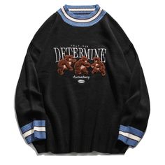 Male Sweaters, Mens Tops Fashion, Sweater Streetwear, Graphic Sweaters, Chic Sweaters, Brown Sweater, Printed Sweater