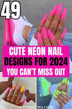 Are you into the trend of neon nails? We've been obsessed over these neon nail designs of 2024 and these vibrant neon nail colors for summer. Thus, we've got you everything from neon nail ideas summer, neon nail inspo, neon nail designs, neon nail ideas bright colors, short neon nails, pink neon nails design, green neon nails design, neon nail ideas 2024, bright neon nail designs, and so much more. Neon Nail Designs 2024, Fun Neon Nails, Neon Coffin Nails, Nail Ideas Neon