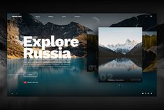 an image of a website with mountains in the background and text that reads explore russia