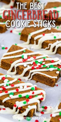 gingerbread cookies with white icing and sprinkles