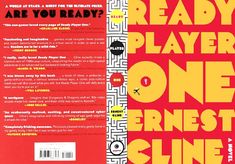 the front and back cover of ready player, one finest cline by mark knack