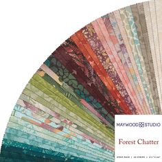 many different colored fabrics are arranged together in a circular pattern with the words forest charter on it