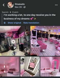 the pink room has been decorated with lots of furniture and decor, but it's not