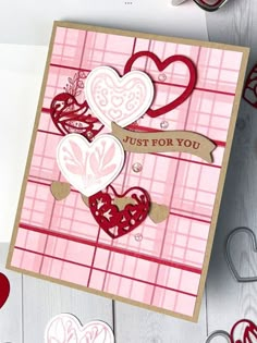 valentine's day card made with the heart punch dies from stampin'up