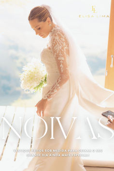 a woman in a wedding dress is holding a bouquet