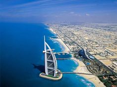 an aerial view of the burj al arab, dubai