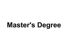 the words master's degree written in black on a white background with an image of a