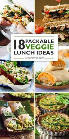 Packed Lunch Ideas: 18 Portable Veggie Lunches - Veganlovlie Vegetable Lunches, Vegetarian Lunch Ideas For Work, Veggie Lunch Ideas, Veggie Lunches, Packed Lunch Ideas, Veggie Lunch, Lunches For Work, Healthy Vegetarian Lunch, Plant Based Lunch