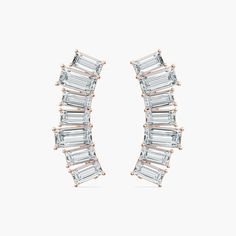 Elevate your elegance with our Baguette Diamond Climber Earrings, featuring a breathtaking total of 4.0 carats of sparkling lab-grown diamonds. These climber earrings are designed with both 0.20ct and 0.50ct baguette lab diamonds, meticulously set to form a stunning linear display. They are available in 14K White, Yellow, and Rose Gold. Material: 14K White, Yellow, or Rose GoldLab-Grown Diamond Weight: 4.10 Carat Total WeightDiamond Quality: Lab-Grown Diamonds EF/VSStone Sizes: Baguette - 5.20x2 Diamond Climber Earrings, Baguette Earring, Climber Earrings, Baguette Diamond, Easy Gifts, Lab Diamonds, Gold Material, Or Rose, Lab Grown