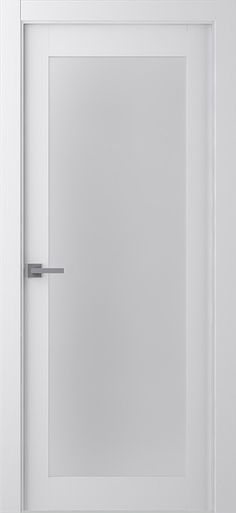 an open white door with a handle on it