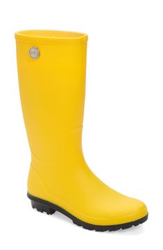 Sturdy lugs stabilize this robust rain boot crafted from lightweight, fade-resistant synthetics with a cushy, arch-supporting insole. Waterproof: protects against rain, puddles and slush to keep feet dry in wet conditions 12 1/2" shaft; 15" calf circumference Removable, cushioned insole with arch support Synthetic upper/textile lining/synthetic sole Imported Rain Boots Women, Rain Boot, Boot Shoes Women, Arch Support, Rain Boots, Womens Boots, Knot, Shoe Boots, Arch