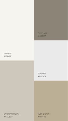 the different shades of paint that are in this color scheme, including neutrals and browns