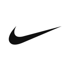 a black nike logo on a white background