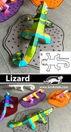 Lizard Crafts For Kids, Paper Craft Ideas, Vbs Crafts, Elementary Art Projects, Homeschool Art, School Art Projects, Classroom Crafts