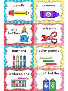 this is an image of classroom poster with the words and pictures in different colors on it