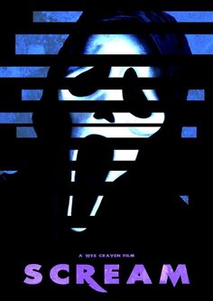 a movie poster for scream with a woman's face in the background