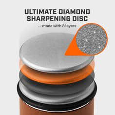 the ultimate diamond sharpener disc is made with 3 layers of sand and silver glitter