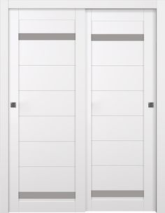 an image of two white doors with grey trims