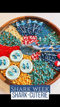 a platter filled with lots of different types of food