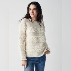 Fabric: Heavyweight Knit Mock Neck And Long Sleeves Ribbed Trim Fringe Trim Shell: 70% Alpaca/23% Polyamide/7% Alpaca Waffle Sweater, Fair Isle Cardigan, Henley Sweater, Linen Sweater, Alpaca Sweater, Ladies Turtleneck Sweaters, Textured Sweater, Color Block Sweater, Baby Sweaters