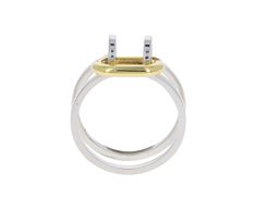 Balancing modern design with an edgy vibe, this Kloto ring is an industrial version of the classic stacking ring. The two thin bands of sterling silver are finished with an 18K yellow gold oval bolt which dangles slightly. Add it to your stack or wear it alone for a hint of minimal style. 18K yellow gold bolt : 1/2" x 5/16"sterling silver band width : 7mmsize available : 6.5please contact us for sizing options Alex Sepkus, Digby And Iona, Rebecca Overmann, Bolt Ring, Zoe Chicco, Cathy Waterman, Minimal Style, Sterling Silver Bands, Stacking Ring