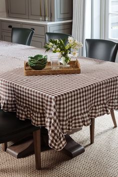 a table with a basket on top of it