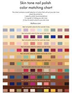 Nail Colour For Skin Tone, Nail Art For Warm Skin Tone, Nail Colors For Skin Tones, Nails For Yellow Undertone Skin, Nail Polish For Skin Tone, Nails For Neutral Skin Tone, Nail Color Skin Tone Chart, Simple Nails By Skin Tone Range, Nails Color For Tan Skin