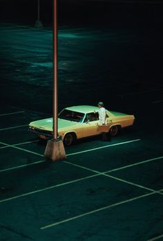 New Retro Wave, Arte Inspo, Fine Art Photography Print, Car Photography, Film Aesthetic, Parking Lot, Car Photos