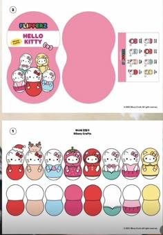 the hello kitty stickers are in different colors