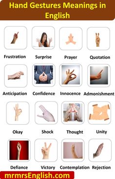 hands and gestures in english with pictures