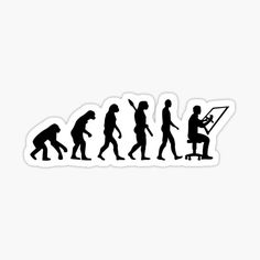 the evolution of skateboarder sticker