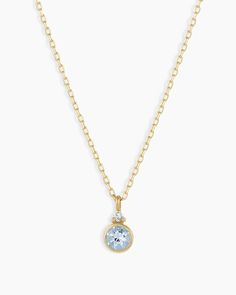 March Birthstone Necklace with Aquamarine Crystal | gorjana Multiple Birthstone Necklace, Gold Birthstone Necklace, Aquamarine Birthstone, Solitaire Necklace, Diamond Solitaire Necklace, Solid Gold Chains, Aquamarine Crystal, Aquamarine Jewelry, Solitaire Necklaces