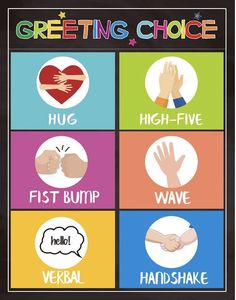 a poster with different types of hands and the words greetings choice in various languages