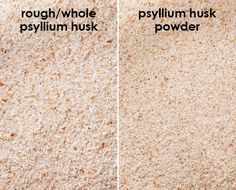 two images showing the same amount of psylium and psylium husk