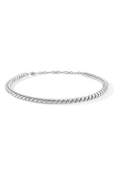 Sterling silver. Adjustable length, 14.5-16". Necklace, 8.5mm. Push clasp closure. Imported. David Yurman, Nordstrom, Sterling Silver, Silver